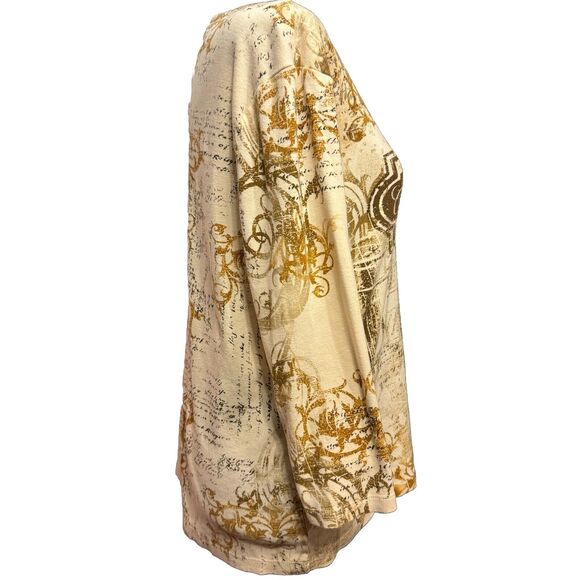 VTG 90s Y2K Top Large Womens Coffee Bar Novelty Print Shirt WEAR ReadRhinestone - Picture 2 of 8